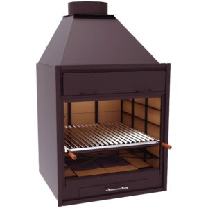 FM Barbecue BBQ BF-70 avec hotte – 70 cm – Charbon et bois