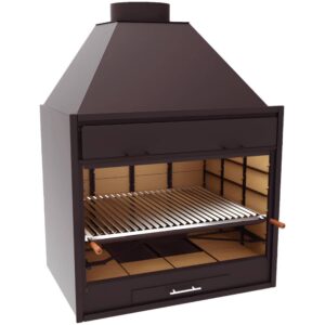 FM Barbecue BBQ BF-90 avec hotte – 90 cm – Charbon et bois