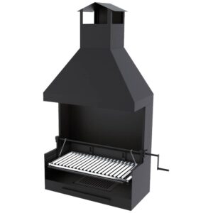 Barbecue argentin BBQ de 60cm à 100cm avec hotte et dosseret