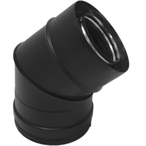 BOFILL CONC BLACK Coude 45° concentrique CDINM45 noir mat – Ø080/125 à Ø150/200