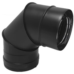 BOFILL CONC BLACK Coude 90° concentrique CDINM90 noir mat – Ø080/125 à Ø150/200