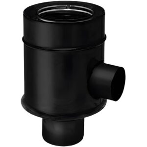 BOFILL CONC BLACK Té airØ60mm fuméeØ80 mâle T60DINM..ES noir mat – Ø080/125 ou Ø100/150