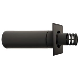 BOFILL CONC BLACK Terminal horizontal concentrique avec platine BTDIRENMX recoupable noir mat – Ø080/125 à Ø150/200