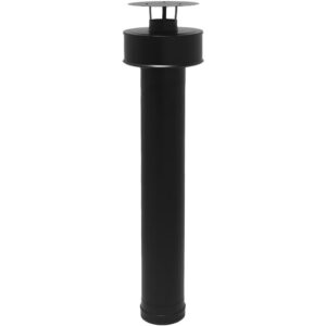 BOFILL CONC BLACK Terminal vertical concentrique BDIBNM long noir mat – Ø080/125 à Ø150/200