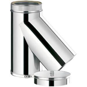 BOFILL DW 316 Té 45° femelle + tampon purge double paroi isolé TTDPI45 – Ø80/140 à Ø700/780