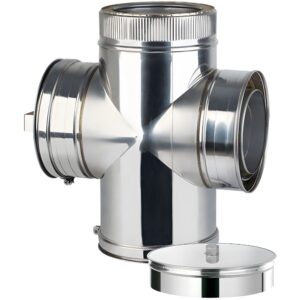 BOFILL DW 316 Té 90° femelle + trappe inspection + tampon purge double paroi TTINDPI – Ø100/160 à Ø700/780
