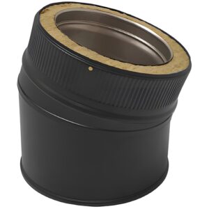 BOFILL DW BLACK Coude 15° double paroi isolé CDPIP15 noir – Ø80/140 à Ø300/360