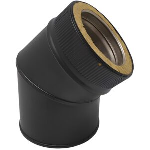 BOFILL DW BLACK Coude 45° double paroi isolé CDPIP45 noir – Ø80/140 à Ø300/360