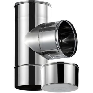 BOFILL SW304 Té inox 90° femelle simple paroi TTI90 avec tampon – Ø80 à Ø600