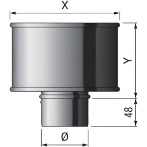 BOFILL SWJ 316 Terminal pare-vent simple paroi étanche BAG inox – Ø80 à Ø300