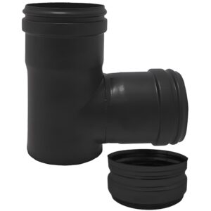BOFILL SWJ VT Té court 90° femelle + tampon étanche TTVNM310S acier émaillé noir