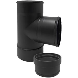 BOFILL SW VT Té 90° + tampon simple paroi TTVNM émaillé noir mat