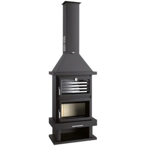 FM Cheminée métallique avec four inox C-200 H – 13,8kW – Porte en fonte