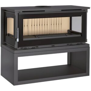 FM Poêle à bois panoramique M-103LK – 13,3kW – 100cm – 3 faces