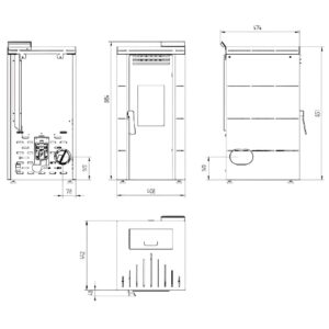 FM Poêle à granulés BP-100 8,5kW – Blanc, noir ou rouge – ECODESIGN - vue 5