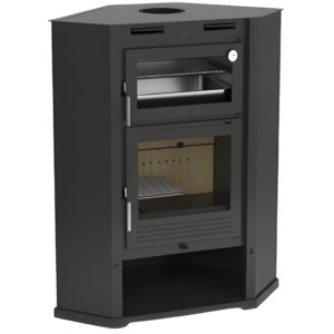 FM Poêle à bois d’angle M-107 RT 9,5kW avec four – Turbines